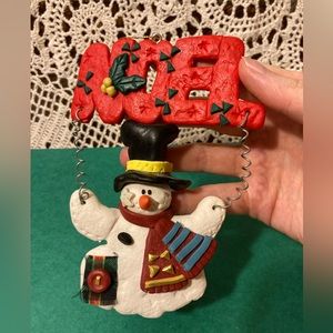Noel Christmas Holiday Snowman Ornament